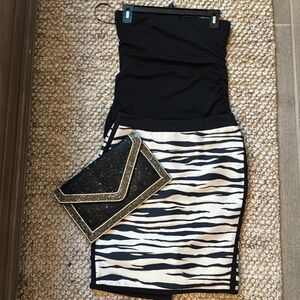 🔥🔥🔥🔥. NWT Ann Taylor Navy and Cream Mini Pencil skirt.BUNDLE AND SAVE